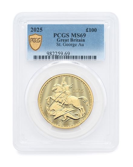 2025 1oz George and the Dragon gold coin MS69	