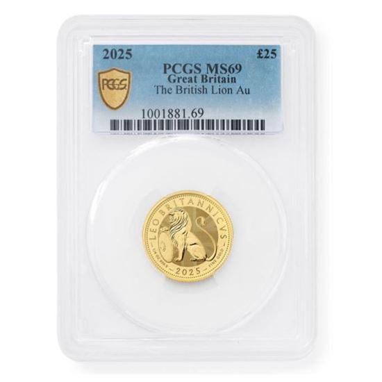 PCGS 2025 1/4oz UK Lion Gold Coin