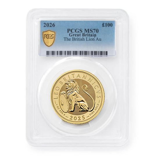 PCGS 2025 1oz UK Lion Gold Coin