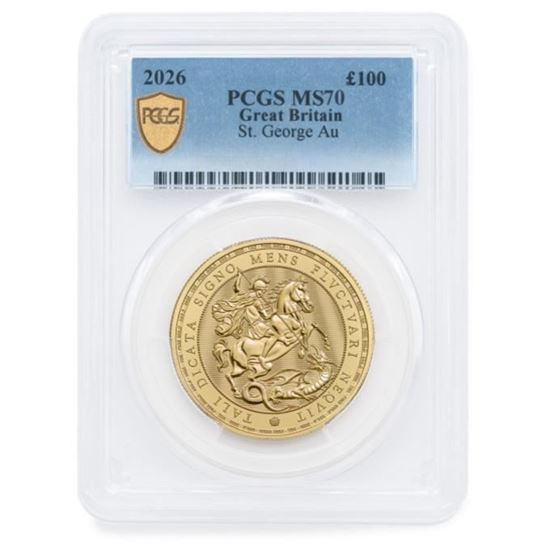 2026 1oz George and the Dragon gold coin MS70