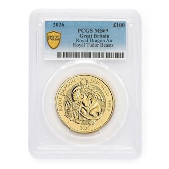 PCGS 2026 1oz Tudor Beast 'Royal Dragon' Gold MS69